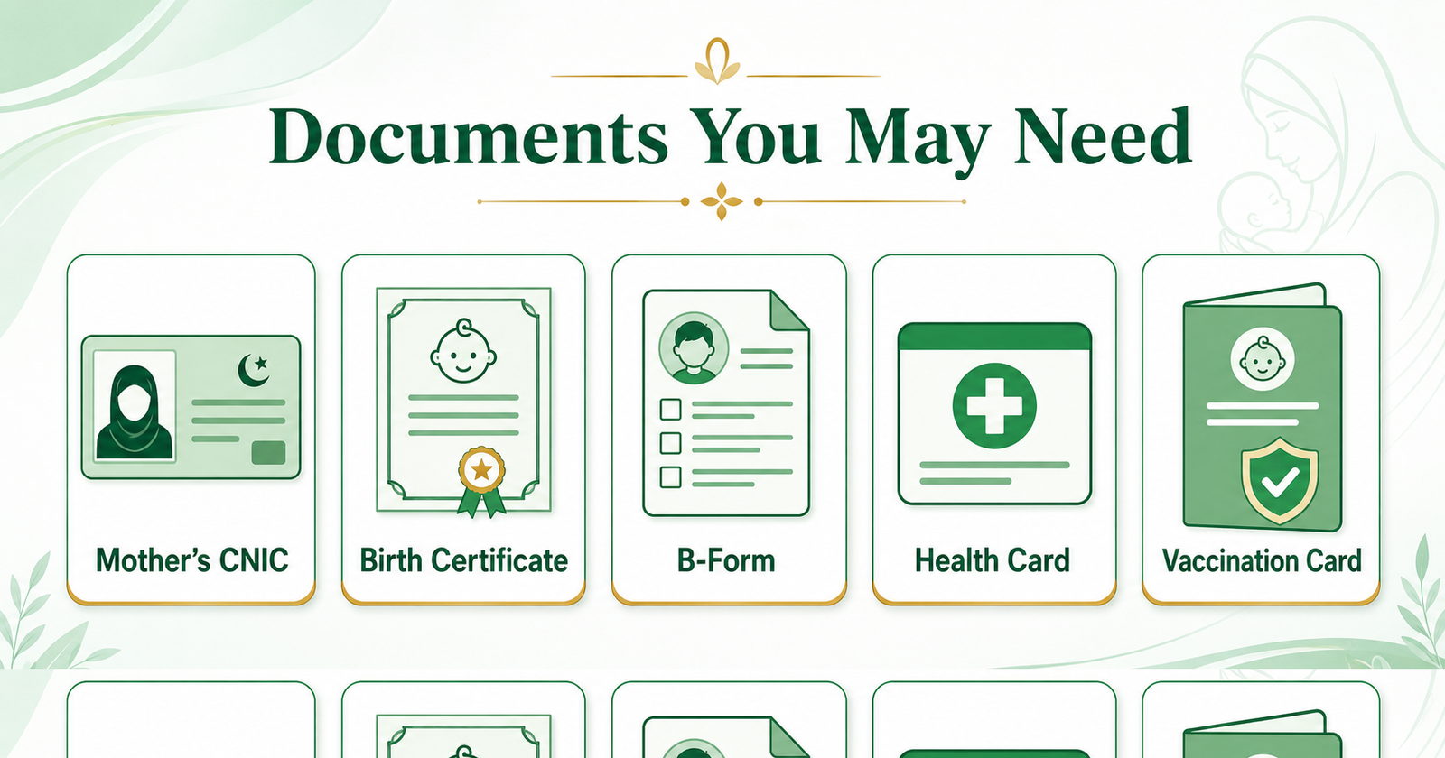 Documents expected for Ehsaas Maa Program registration