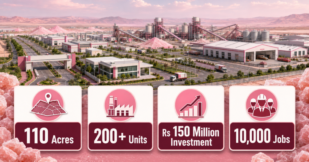 Pink Salt Mineral Processing Zone near Quaidabad