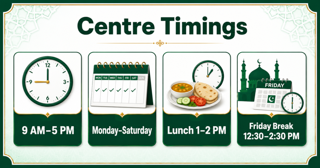 e-Khidmat Markaz timings for Ehsaas Rashan registration