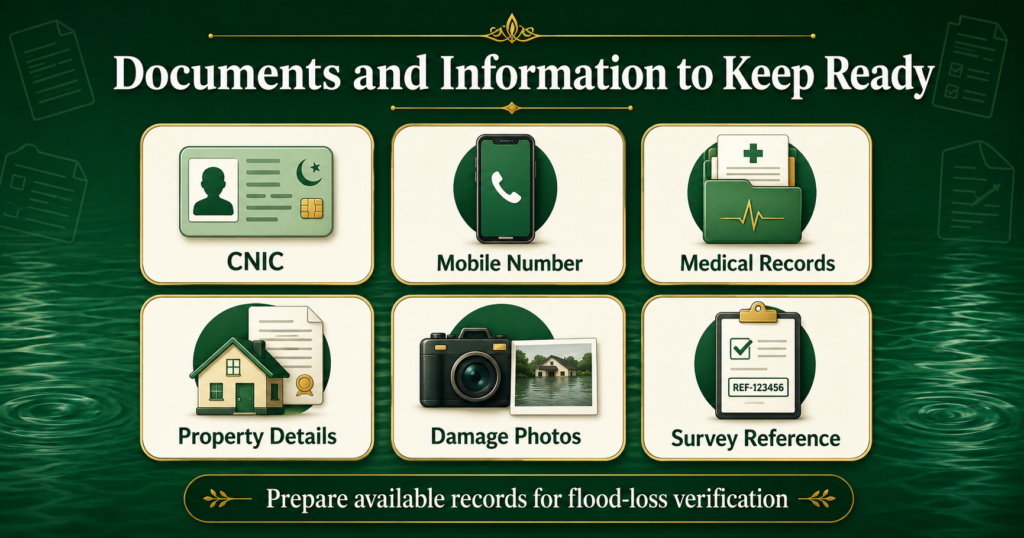 Documents required for Punjab flood compensation survey