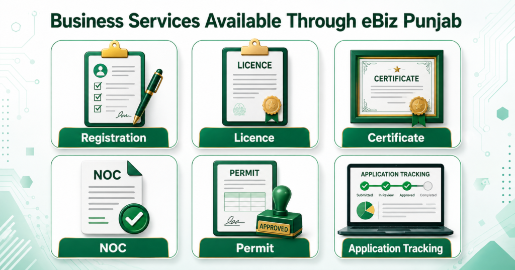 Registrations licences NOCs and permits available through eBiz Punjab